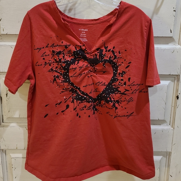 Lane Bryant Splattered Heart Tshirt Sz 